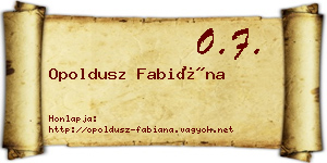 Opoldusz Fabiána névjegykártya
